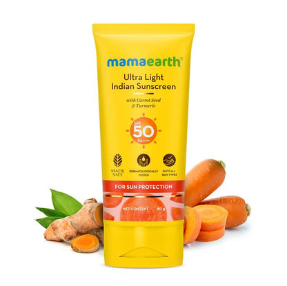 Mamaearth Ultra Light Indian Sunscreen SPF50 - 50gm