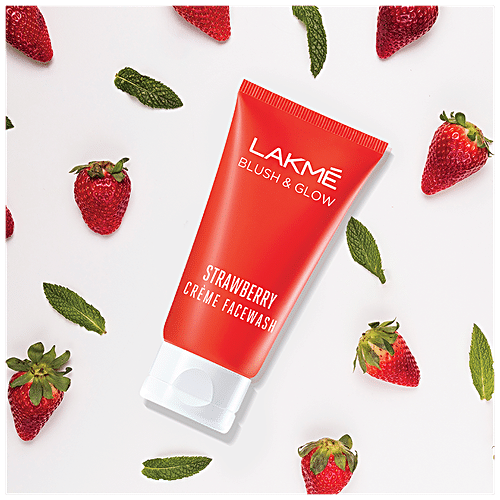 Lakme Blush & Glow Strawberry Creme Face Wash With Strawberry Extract