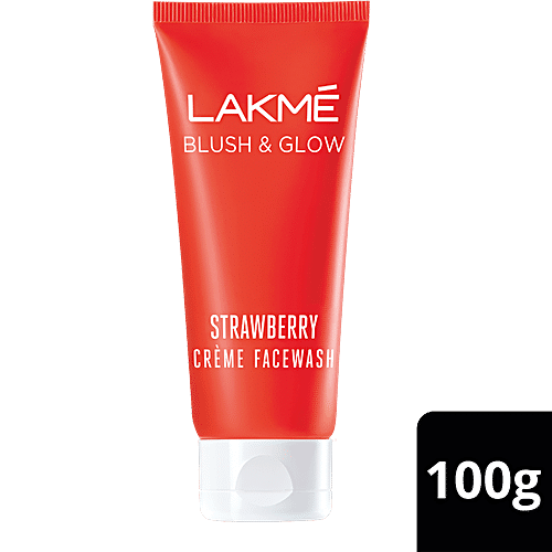 Lakme Blush & Glow Strawberry Creme Face Wash With Strawberry Extract