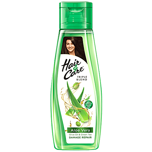 Hair & Care  Triple blend Aloe Vera, Olive Oil & Green Tea Damage Repair Hair Oil