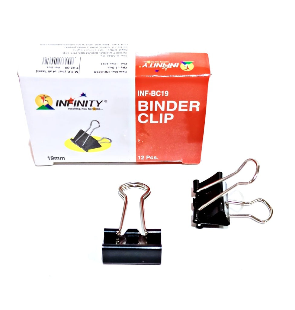 INFINITY BINDER CLIP 19MM 12PC RS.42