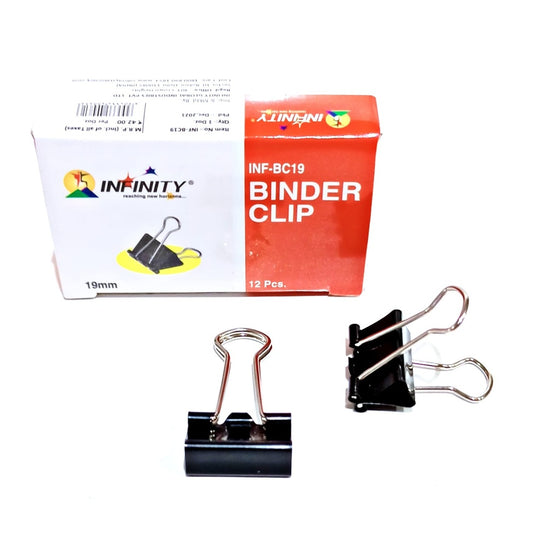 INFINITY BINDER CLIP 19MM 12PC RS.42