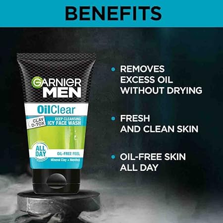 GARNIER MEN OIL CLEAR FACE WASH 100GM