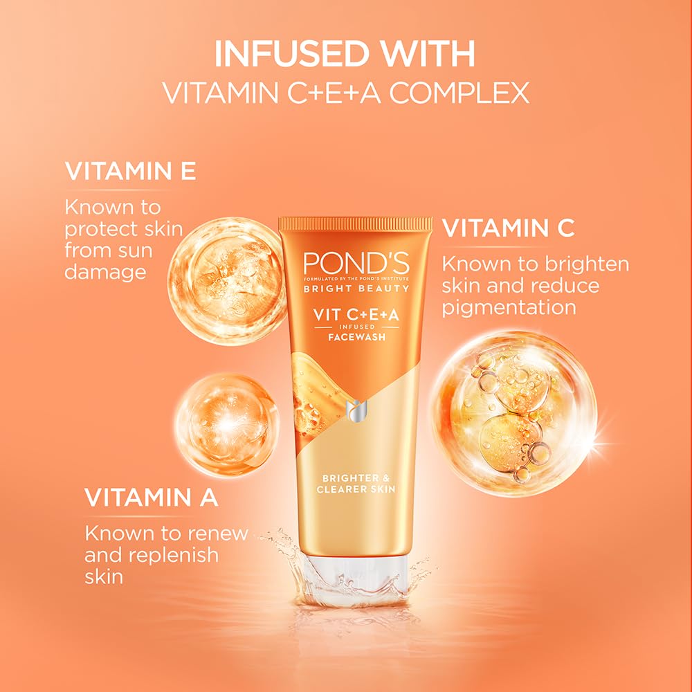 Pond's Bright Beauty Vit C+E+A Gel Face Wash (100 ml)