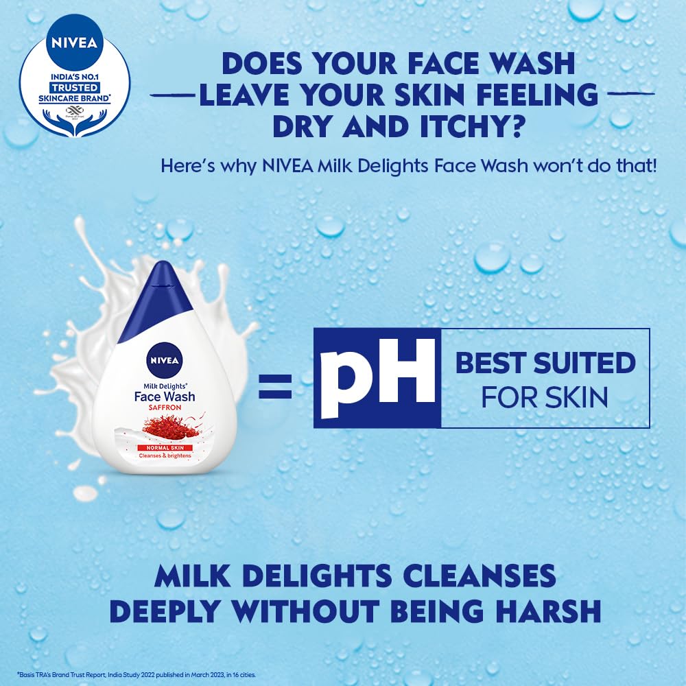 NIVEA Milk Delights Face Wash Precious Saffron For Normal Skin - 50ml