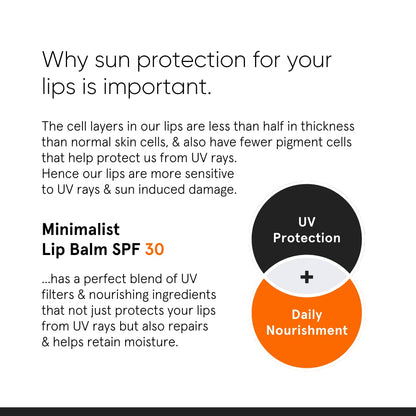 Minimalist Spf 30 Lip Balm With Ceramides & Hyaluronic Acid - 8gm