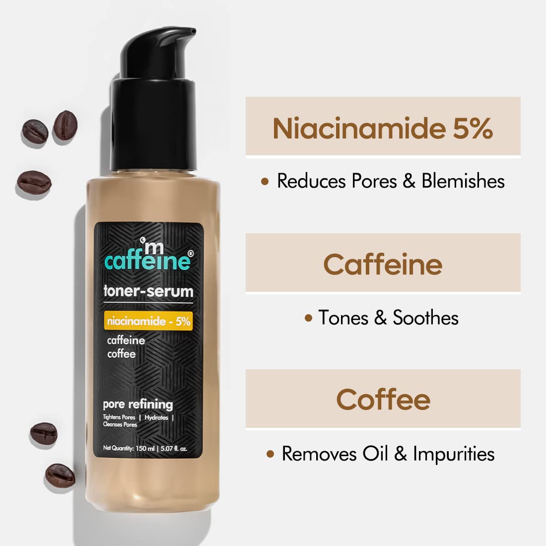 mCaffeine 2-In-1 5% Niacinamide Toner Serum - 150ml