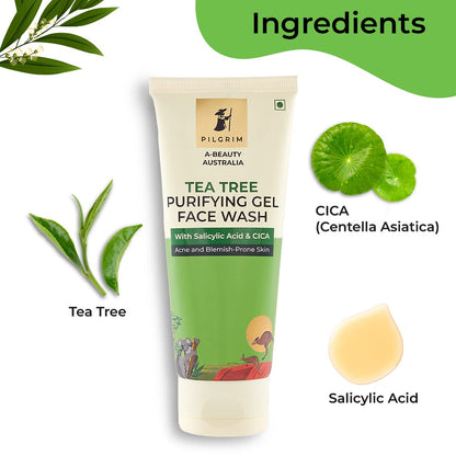 Pilgrim Tea Tree Purifying Gel Face Wash - 100ml