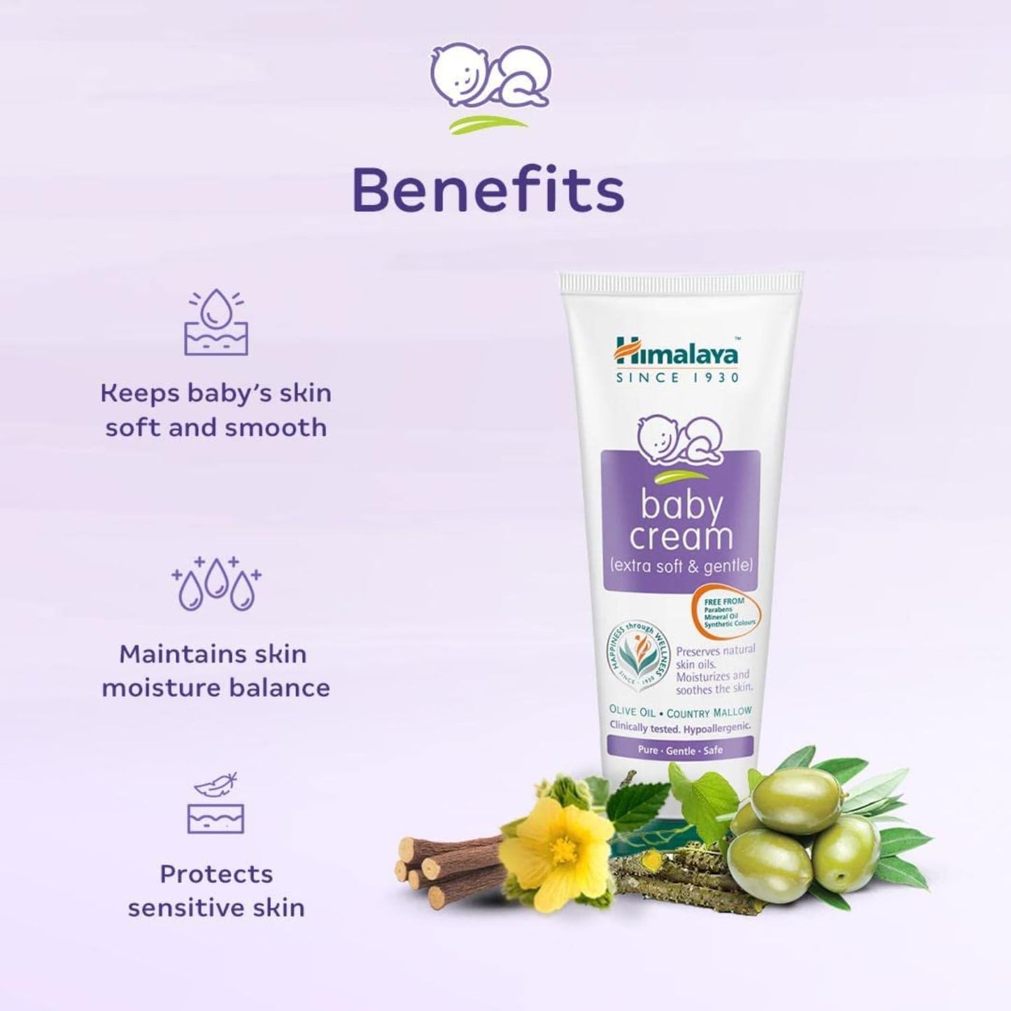 Himalaya Baby Cream with Olive Oil and Country Mallow - 100 ml