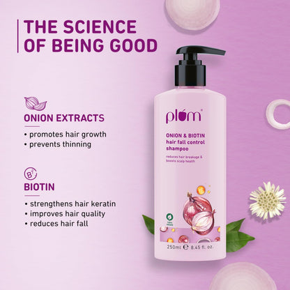 Plum Onion and Biotin Shampoo for Hairfall Control - 250ml