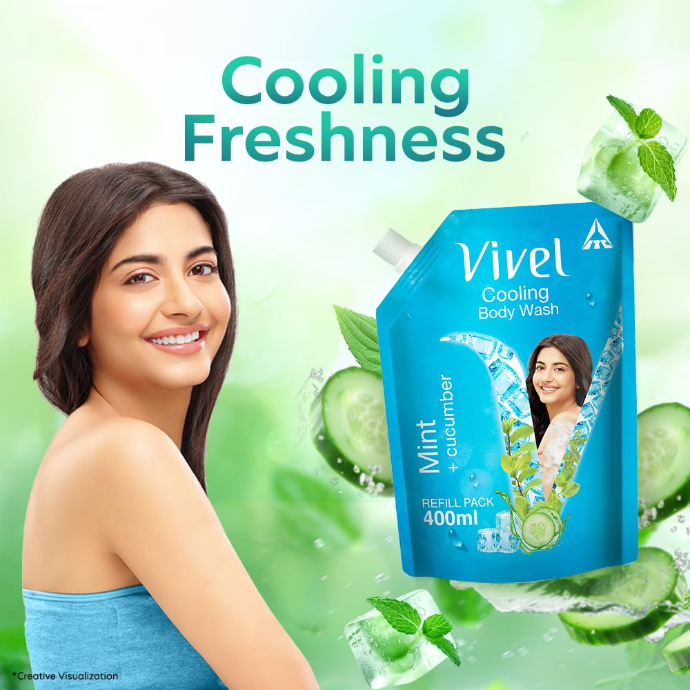 Vivel Mint Plus Cucumber Body Wash Refill 400 ml