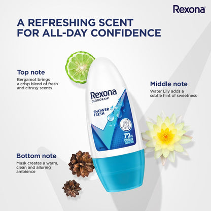 Rexona Shower Fresh Underarm Roll On Deodorant For Women - 50ml