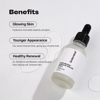 UNDERATED Multimolecular Hyaluronic 2% Acid Face Serum - 30 ml