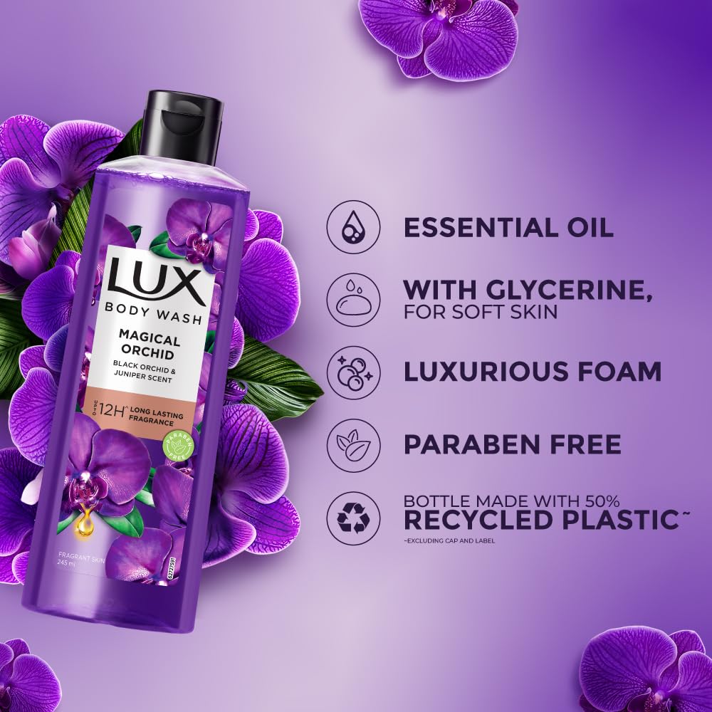 Lux Black Orchid Scent and Juniper Oil Body Wash 245 ml