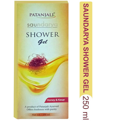 Patanjali Saundarya Shower Gel Honey And Kesar 250ML