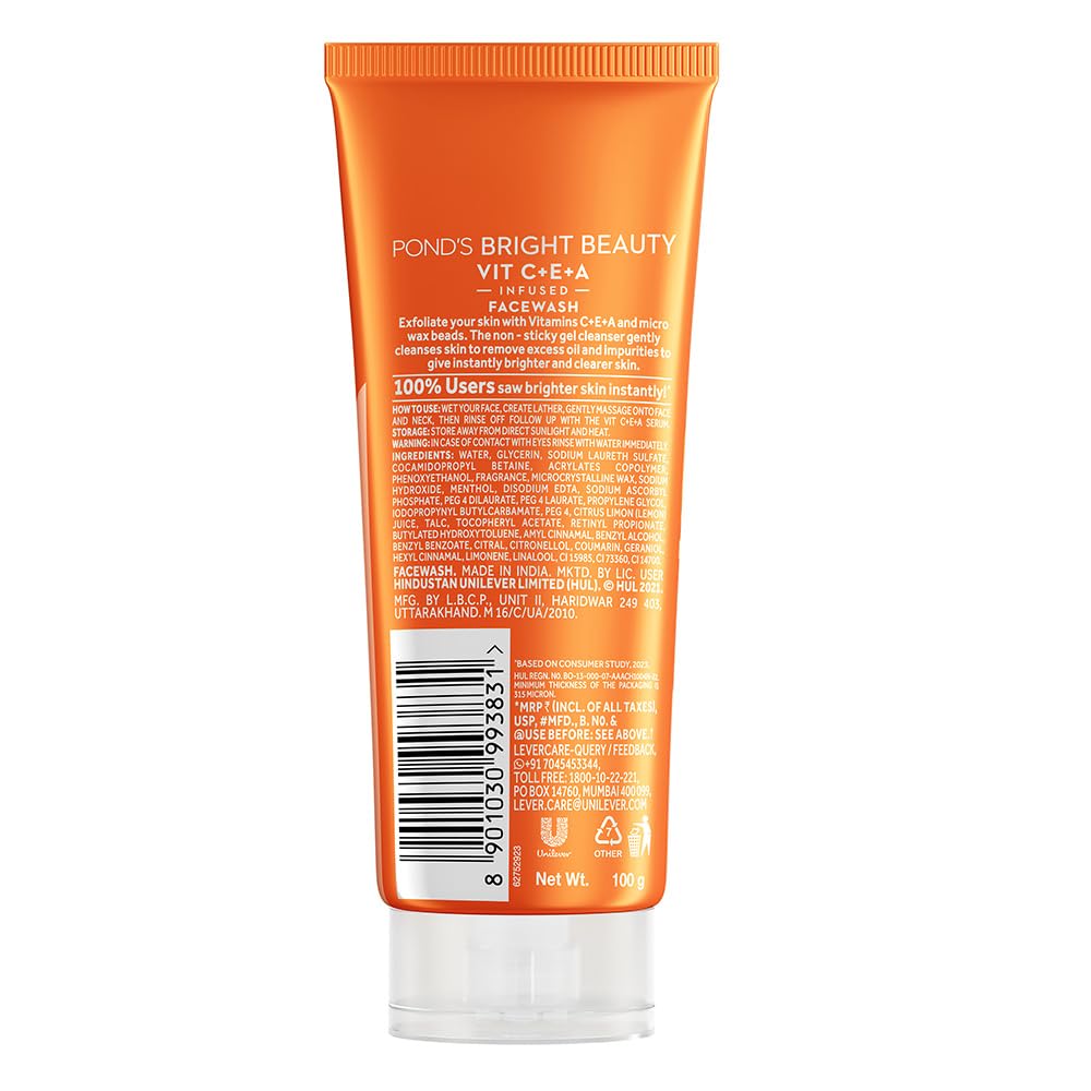 Pond's Bright Beauty Vit C+E+A Gel Face Wash (100 ml)