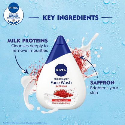 NIVEA Milk Delights Face Wash Precious Saffron For Normal Skin - 50ml