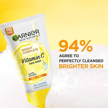 GARNIER BRIGHT COMPLETE VITAMIN C FACE WASH 50G