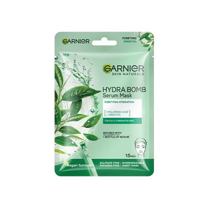 Garnier Hydra Bomb Green Tea Serum Sheet Mask 32g