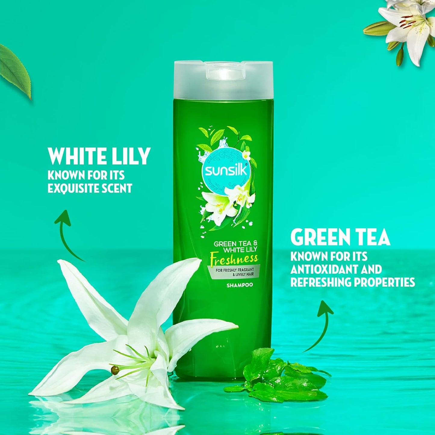 Sunsilk Green Tea and White Lily Freshness Hair Shampoo - 370 ml