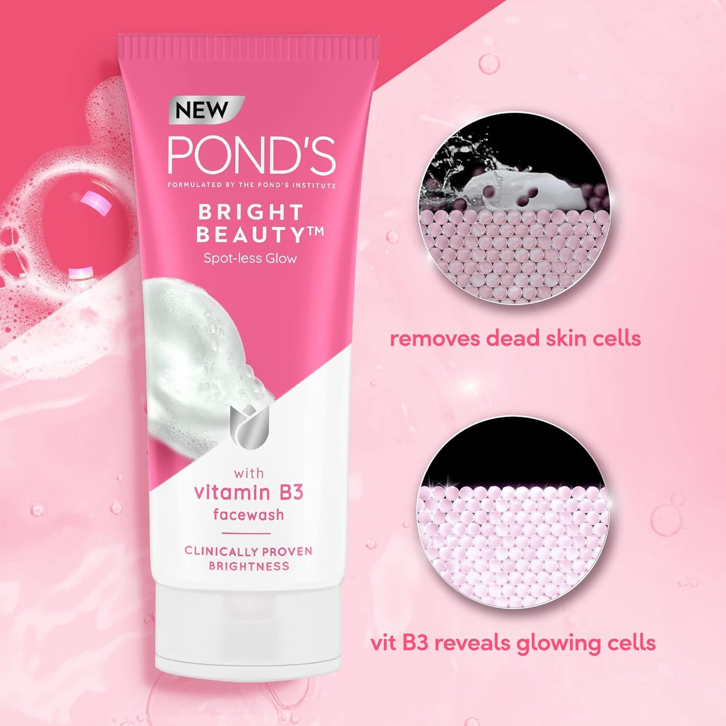 Ponds Bright Beauty Spot-Less Glow With Vitamin B3 Facewash - 50gm