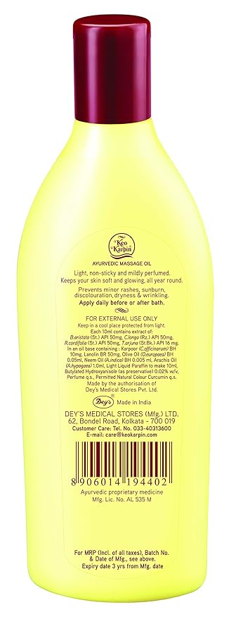 KEO KARPIN HRBAL BODY OIL SANDAL WITH OLIVE OIL NEEM AND HALDI