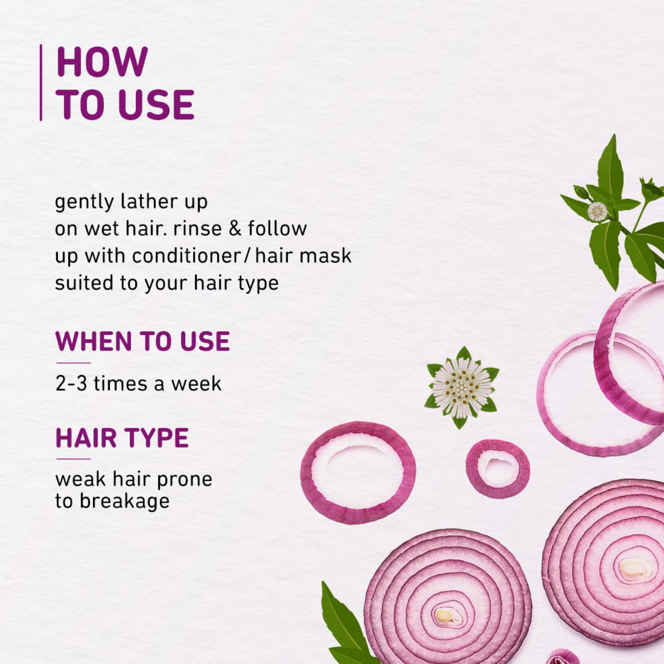 Plum Onion and Biotin Shampoo for Hairfall Control - 250ml