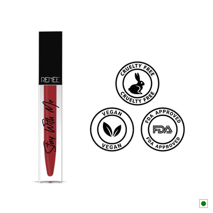 RENEE Stay With Me Matte Liquid Lipstick - Mad For Maroon, 5ml