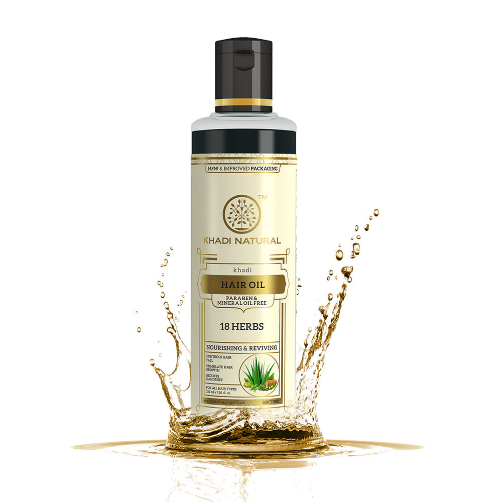 KHADI 18 HERBS HAIR OIL PARABEN MINERAL OIL FREE