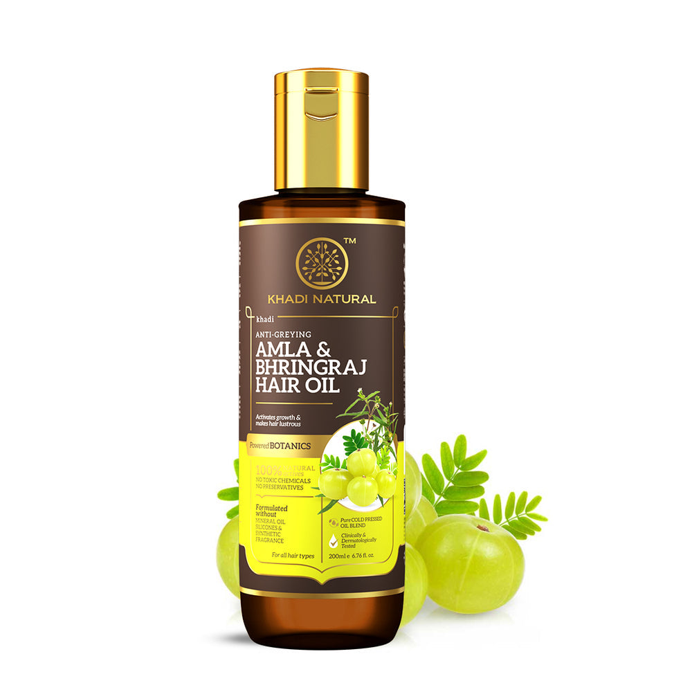 KHADI NATURAL AMLA AND BHRINGRAJ HAIR OIL 200ML