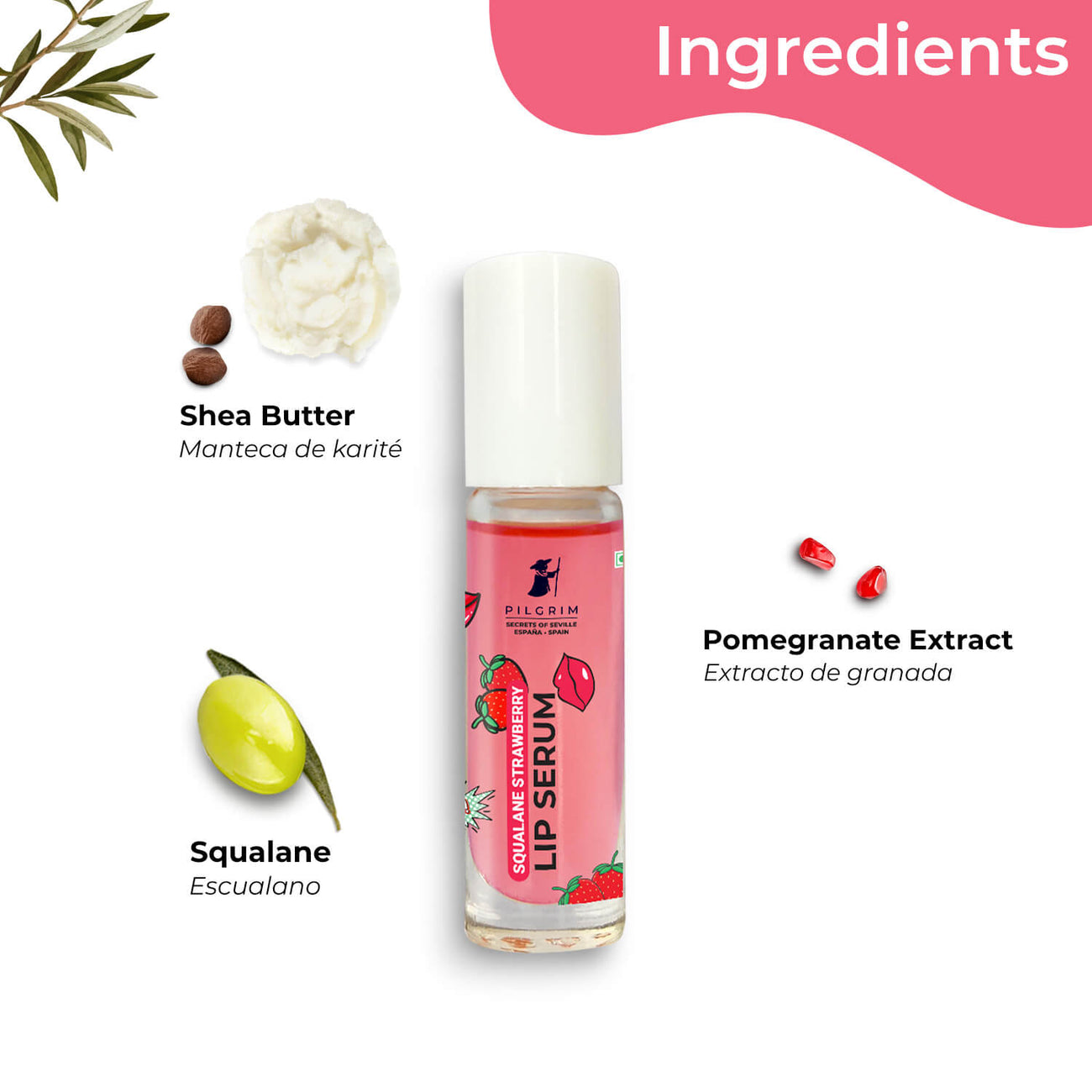 PILGRIM Squalane Strawberry Lip Serum - 6ml