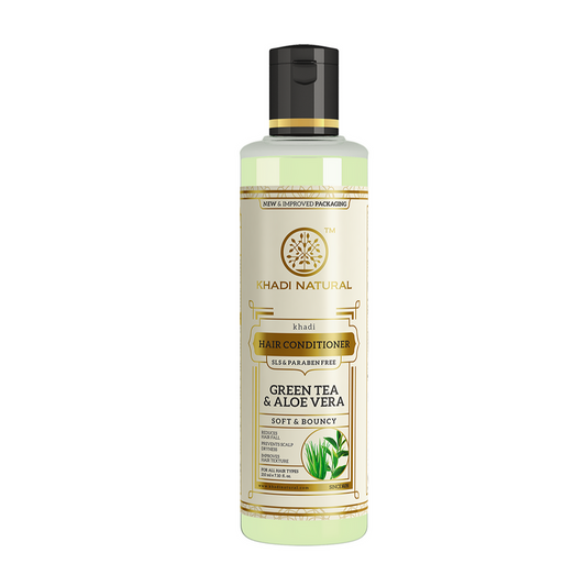 KHADI HERBAL GREEN TEA ALOEVERA HAIR CONDITIONER SLS & PARABEN FREE  210ml