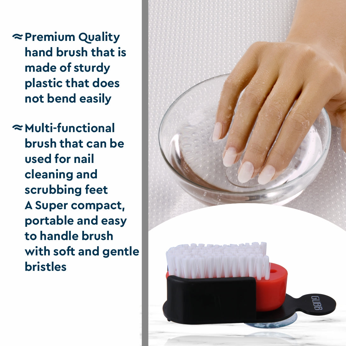 GUBB NAIL BRUSH WITH SUCTION HOLDER 1N