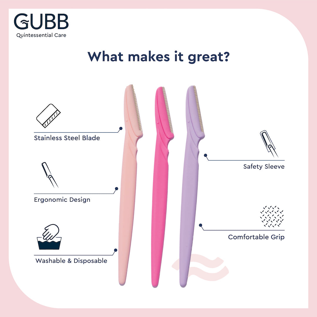 GUBB EYEBROW RAZOR PACK OF 3