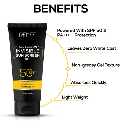 RENEE All Season Invisible Sunscreen Gel SPF 50 (50 ml)