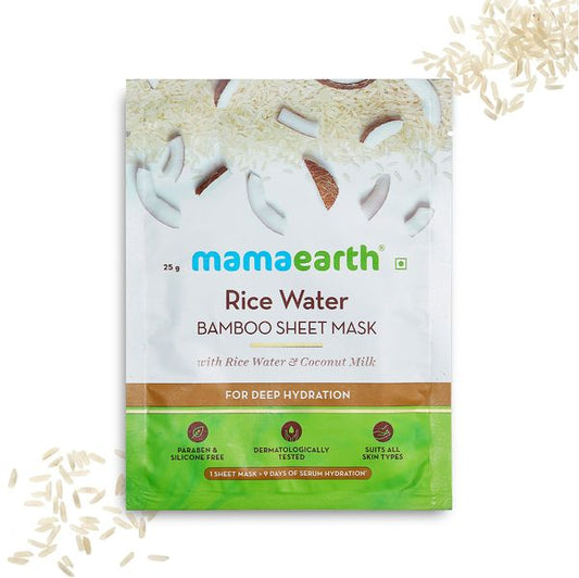 Mamaearth Rice Water Bamboo Sheet Mask - 25gm