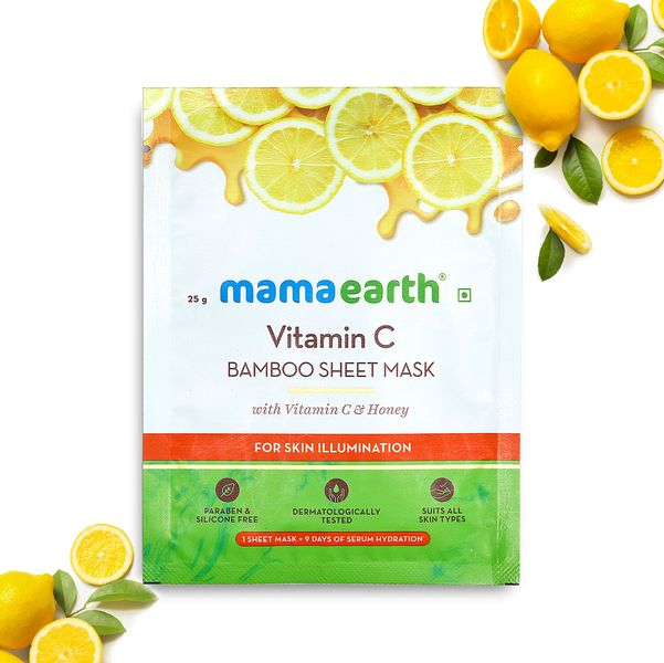 MAMAEARTH Vitamin C Bamboo Sheet Mask - 25gm